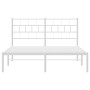 Bettgestell aus Metall mit weißem Kopfteil 120x190 cm von , Betten und Lattenroste - Ref: Foro24-355705, Preis: 89,99 €, Raba...