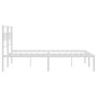 Bettgestell aus Metall mit weißem Kopfteil 120x190 cm von , Betten und Lattenroste - Ref: Foro24-355705, Preis: 89,99 €, Raba...