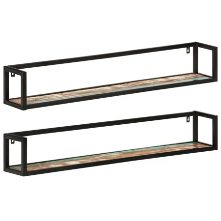 Wandregale 2 Stück Massivholz Mango Eisen 110x17x17 cm von , Regale und Regale - Ref: Foro24-353793, Preis: 86,68 €, Rabatt: %