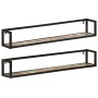 Wall shelves 2 pcs solid wood mango iron 110x17x17 cm by , Shelves and shelves - Ref: Foro24-353793, Price: 88,43 €, Discount: %