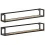 Wandregale 2 Stück Massivholz Mango Eisen 110x17x17 cm von , Regale und Regale - Ref: Foro24-353793, Preis: 86,68 €, Rabatt: %