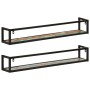 Wall shelves 2 pcs solid wood mango iron 110x17x17 cm by , Shelves and shelves - Ref: Foro24-353793, Price: 88,43 €, Discount: %
