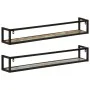 Wandregale 2 Stück Massivholz Mango Eisen 110x17x17 cm von , Regale und Regale - Ref: Foro24-353793, Preis: 86,68 €, Rabatt: %