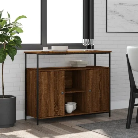 Brown oak engineered wood sideboard 100x35x80 cm by , Sideboards - Ref: Foro24-835503, Price: 105,15 €, Discount: %