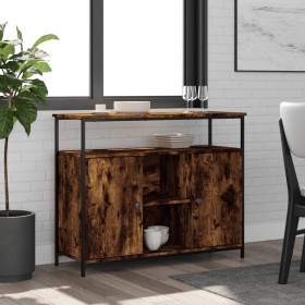 Smoked oak engineered wood sideboard 100x35x80 cm by , Sideboards - Ref: Foro24-835501, Price: 98,76 €, Discount: %
