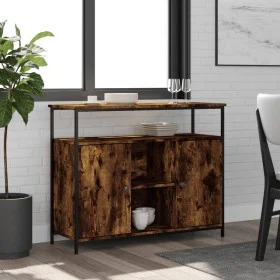 Smoked oak engineered wood sideboard 100x35x80 cm by , Sideboards - Ref: Foro24-835501, Price: 97,22 €, Discount: %