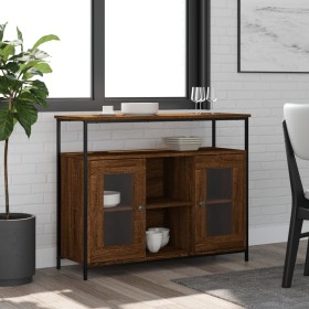 Brown oak engineered wood sideboard 100x35x80 cm by , Sideboards - Ref: Foro24-835508, Price: 96,95 €, Discount: %