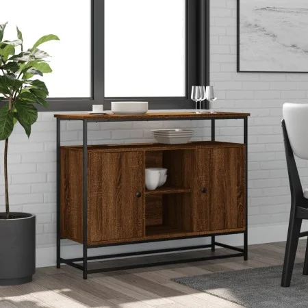 Brown oak engineered wood sideboard 100x35x80 cm by , Sideboards - Ref: Foro24-835543, Price: 85,40 €, Discount: %