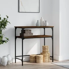 Mesa consola madera de ingeniería marrón roble 75x35,5x75 cm by , Side tables - Ref: Foro24-834054, Price: 43,73 €, Discount: %