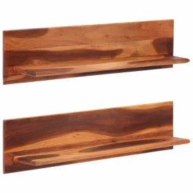 Estantes de pared 2 unidades madera maciza acacia 112x20x26 cm by , Shelves and shelves - Ref: Foro24-356248, Price: 127,76 €...