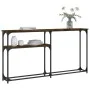 Mesa consola madera de ingeniería roble ahumado 145x22,5x75 cm de , Mesas auxiliares - Ref: Foro24-834097, Precio: 48,18 €, D...