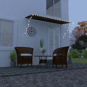 Toldo retráctil con LED gris antracita 300x150 cm Toldo retráctil con LED gris antracita 300x150 cm