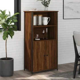 Aparador alto madera contrachapada marrón roble 62x36x121,5 cm de , Aparadores - Ref: Foro24-834214, Precio: 75,38 €, Descuen...