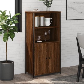 Hohes Sideboard aus braunem Eichensperrholz, 62 x 36 x 121,5 cm von , Sideboards - Ref: Foro24-834214, Preis: 76,29 €, Rabatt: %