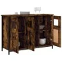 Smoked oak engineered wood sideboard 100x35x70 cm by , Sideboards - Ref: Foro24-835521, Price: 96,59 €, Discount: %
