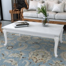 Mesa de centro 115x65x42 cm blanco con brillo