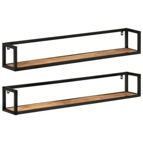 Wall shelves 2 pcs solid wood mango iron 110x17x17 cm by , Shelves and shelves - Ref: Foro24-353792, Price: 90,30 €, Discount: %
