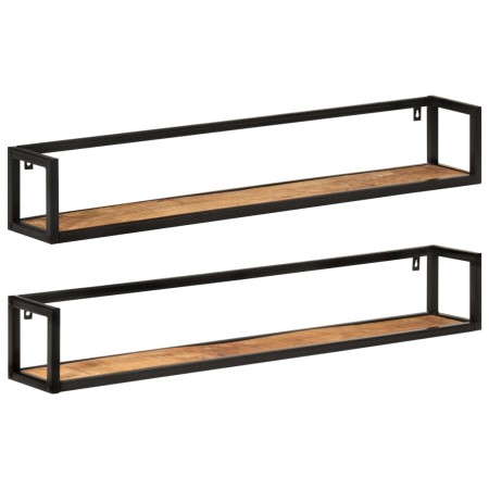 Wandregale 2 Stück Massivholz Mango Eisen 110x17x17 cm von , Regale und Regale - Ref: Foro24-353792, Preis: 92,12 €, Rabatt: %