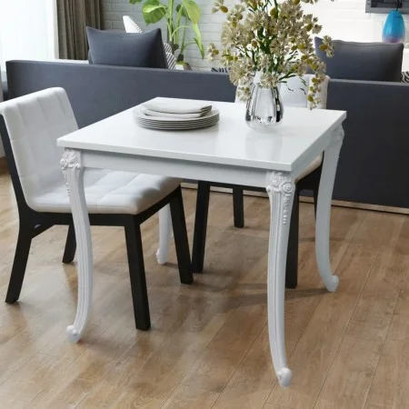 Dining table 80x80x76 cm glossy white by vidaXL, Kitchen and dining tables - Ref: Foro24-243382, Price: 190,33 €, Discount: %