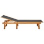 Lounger with table in solid acacia wood and textilene by vidaXL, Loungers - Ref: Foro24-41746, Price: 163,99 €, Discount: %