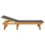 Lounger with table in solid acacia wood and textilene by vidaXL, Loungers - Ref: Foro24-41746, Price: 172,80 €, Discount: %