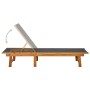 Lounger with table in solid acacia wood and textilene by vidaXL, Loungers - Ref: Foro24-41746, Price: 163,99 €, Discount: %