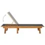 Tumbona con mesita de madera maciza de acacia y textilene de vidaXL, Tumbonas - Ref: Foro24-41746, Precio: 173,31 €, Descuent...