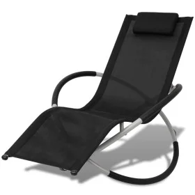 Tumbona geométrica de jardín acero negro y gris de vidaXL, Tumbonas - Ref: Foro24-42400, Precio: 83,55 €, Descuento: %