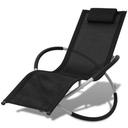 Geometric garden lounger black and gray steel by vidaXL, Loungers - Ref: Foro24-42400, Price: 104,33 €, Discount: %