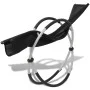 Tumbona geométrica de jardín acero negro y gris de vidaXL, Tumbonas - Ref: Foro24-42400, Precio: 96,76 €, Descuento: %