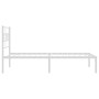 Bettgestell aus Metall mit weißem Kopfteil 75x190 cm von , Betten und Lattenroste - Ref: Foro24-355698, Preis: 65,86 €, Rabat...