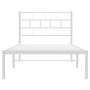 Bettgestell aus Metall mit weißem Kopfteil 100x190 cm von , Betten und Lattenroste - Ref: Foro24-355702, Preis: 61,29 €, Raba...