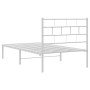 Bettgestell aus Metall mit weißem Kopfteil 100x190 cm von , Betten und Lattenroste - Ref: Foro24-355702, Preis: 61,29 €, Raba...