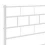 Metal bed frame with white headboard 100x190 cm by , Beds and slatted bases - Ref: Foro24-355702, Price: 60,45 €, Discount: %