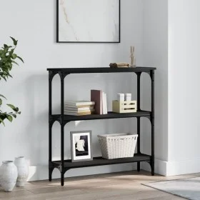 Black engineered wood console table 75x22.5x75 cm by , Side tables - Ref: Foro24-834030, Price: 43,58 €, Discount: %