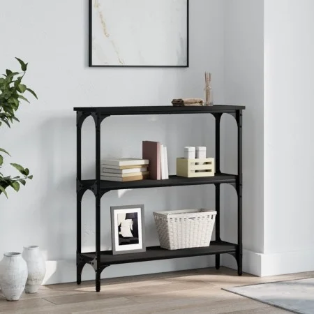 Black engineered wood console table 75x22.5x75 cm by , Side tables - Ref: Foro24-834030, Price: 43,58 €, Discount: %