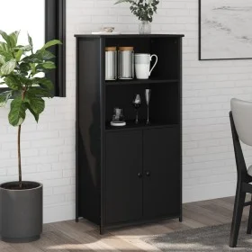 Tall black engineered wood sideboard 62x36x121.5 cm by , Sideboards - Ref: Foro24-834210, Price: 95,61 €, Discount: %