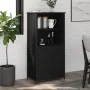 Tall black engineered wood sideboard 62x36x121.5 cm by , Sideboards - Ref: Foro24-834210, Price: 95,61 €, Discount: %