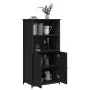 Tall black engineered wood sideboard 62x36x121.5 cm by , Sideboards - Ref: Foro24-834210, Price: 95,61 €, Discount: %
