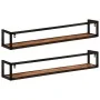 Wall shelves 2 pcs solid wood mango iron 110x17x17 cm by , Shelves and shelves - Ref: Foro24-353794, Price: 87,37 €, Discount: %
