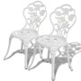 Mesa y sillas bistró de jardín 3 piezas aluminio fundido blanco de vidaXL, Conjuntos de jardín - Ref: Foro24-42165, Precio: 1...