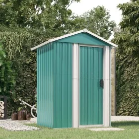 Cobertizo de jardín acero galvanizado verde 126x97,5x177 cm de , Cobertizos - Ref: Foro24-316233, Precio: 142,40 €, Descuento: %
