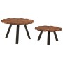 Coffee tables 2 units recycled solid wood and iron by , Coffee table - Ref: Foro24-356250, Price: 126,72 €, Discount: %