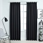 Cortinas opacas con ganchos 2 piezas negro 140x175 cm