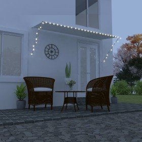 Toldo retráctil con LED color crema 350x150 cm Toldo retráctil con LED color crema 350x150 cm