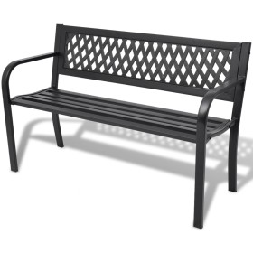 Black steel garden bench 118 cm by vidaXL, garden benches - Ref: Foro24-42169, Price: 108,00 €, Discount: %