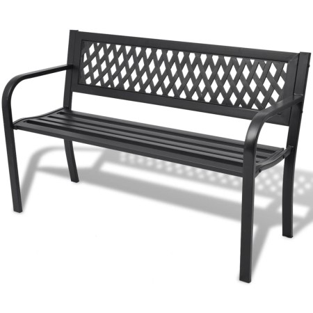 Gartenbank aus schwarzem Stahl, 118 cm von vidaXL, Gartenbänke - Ref: Foro24-42169, Preis: 108,00 €, Rabatt: %