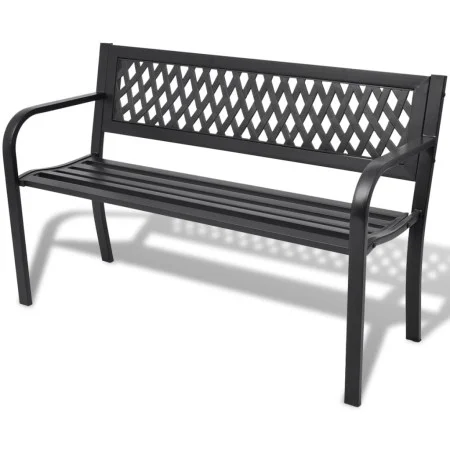 Gartenbank aus schwarzem Stahl, 118 cm von vidaXL, Gartenbänke - Ref: Foro24-42169, Preis: 103,14 €, Rabatt: %