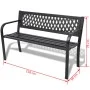 Gartenbank aus schwarzem Stahl, 118 cm von vidaXL, Gartenbänke - Ref: Foro24-42169, Preis: 103,14 €, Rabatt: %