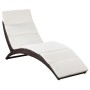 Folding sun lounger with brown synthetic rattan cushion by vidaXL, Loungers - Ref: Foro24-41808, Price: 152,62 €, Discount: %